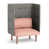 Rosé / tissage uni gris / mousseline