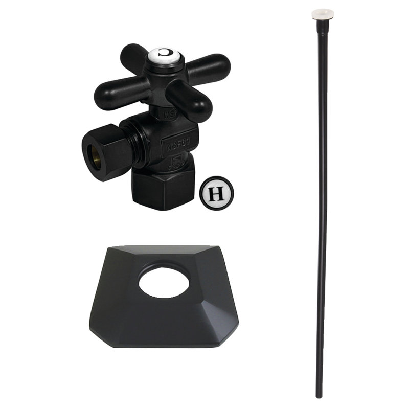 Kingston Brass Trapeze Traditional Plumbing Toilet Trim Kit With Flange, Matte Black