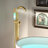 WOODBRIDGE Contemporary Single Handle Floor Mount Freestanding Tub Filler Faucet With Integrated LED Color-Changing Spray Head-118612135