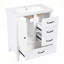 Meuble-lavabo de 30 pouces d'inspiration rétro avec lavabo en céramique, trois tiroirs et armoire à une porte pour beaucoup de rangement-834008605