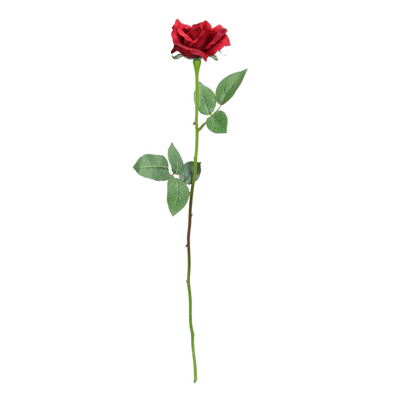 23" Red Long Stem Artificial Blooming Rose Pick
