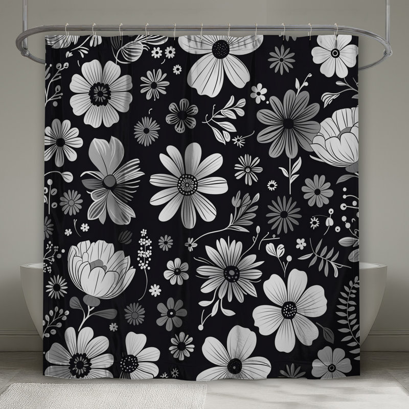 Rideau de douche floral - Boho bohémien, 70in W x 72in H
