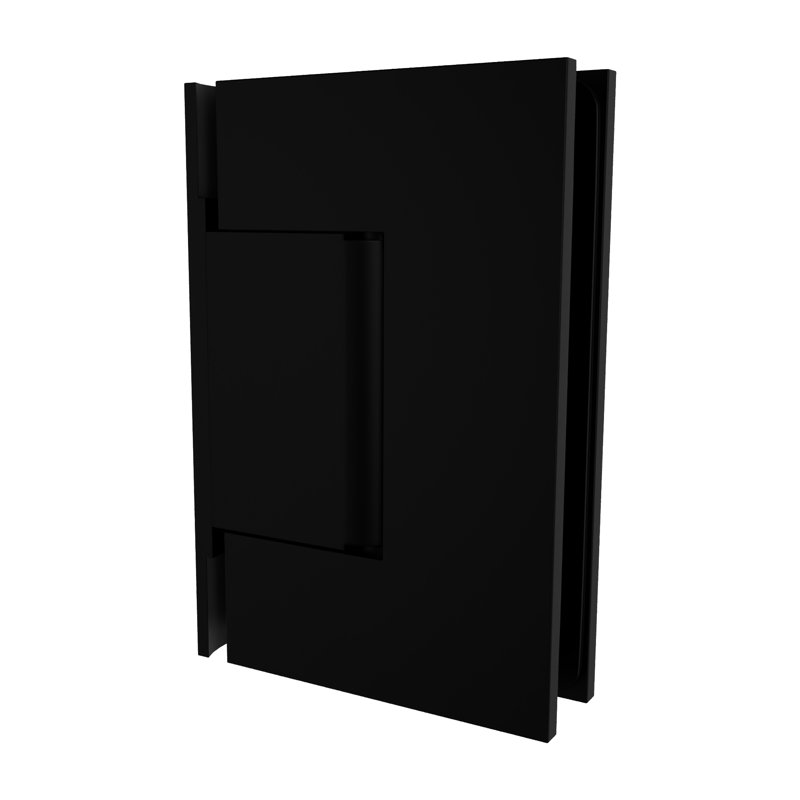 Charnière de plaque arrière décalée murale de 4 po Brixwell V044MBL pour verre trempé monolithe de 3/8 po à 1/2 po préréglé sans finition noir mat