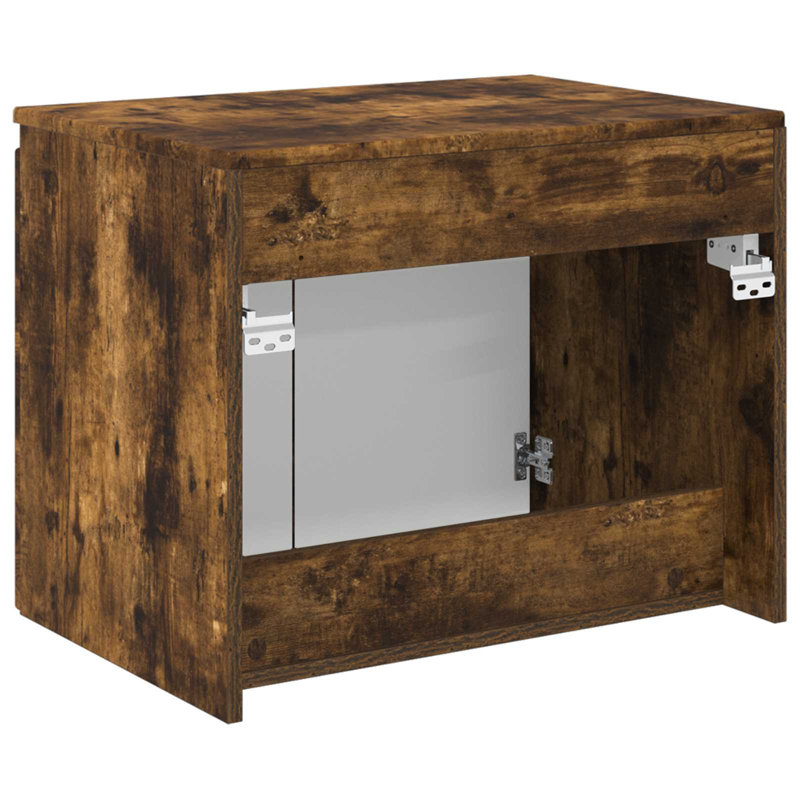 Engineered Wood Bathroom Cabinet, Smoked Oak