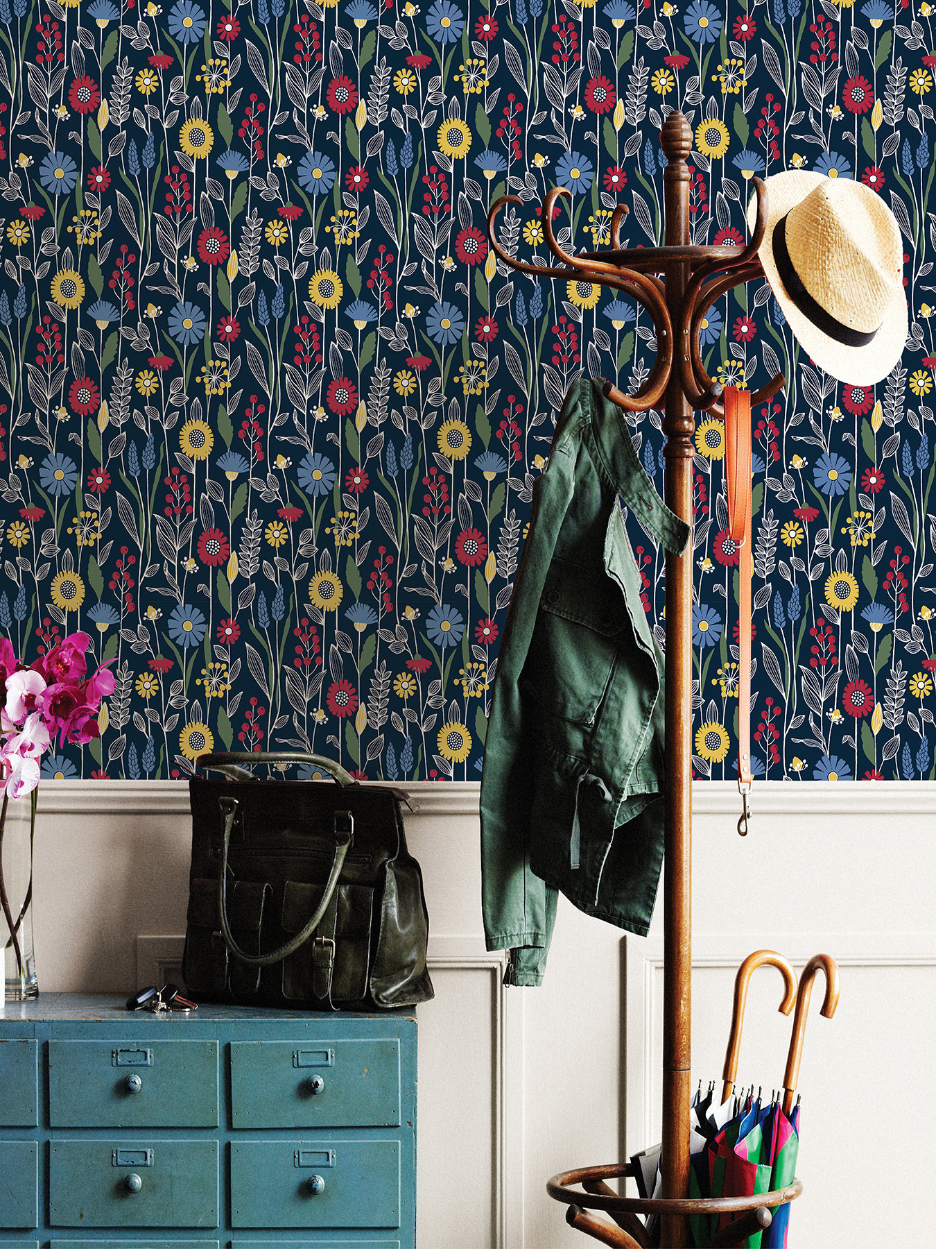 Red Barrel Studio® Jane 18' L x 20.5" W Smooth Peel and Stick Wallpaper ...