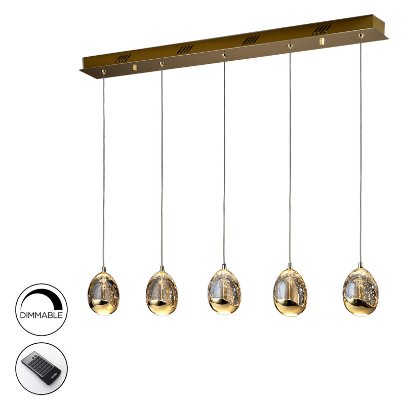 Neher 5 - Light LED Kitchen Island Pendant, Silver