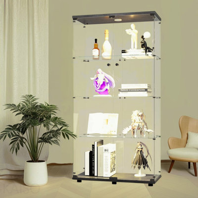 Armoire vitrée à deux portes avec 4 tablettes