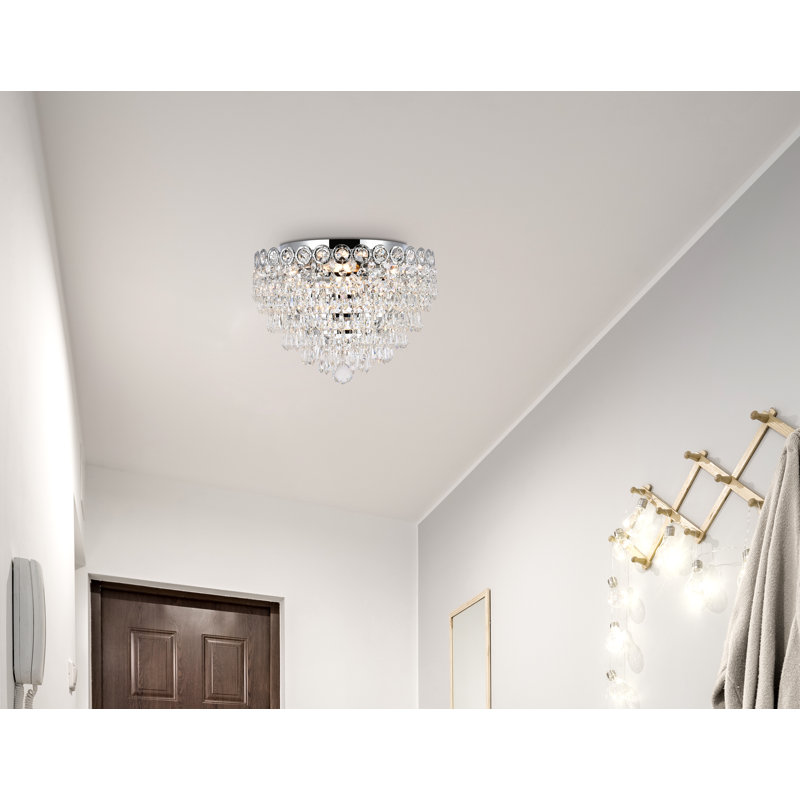 Stoltz Crystal Flush Mount, Chrome