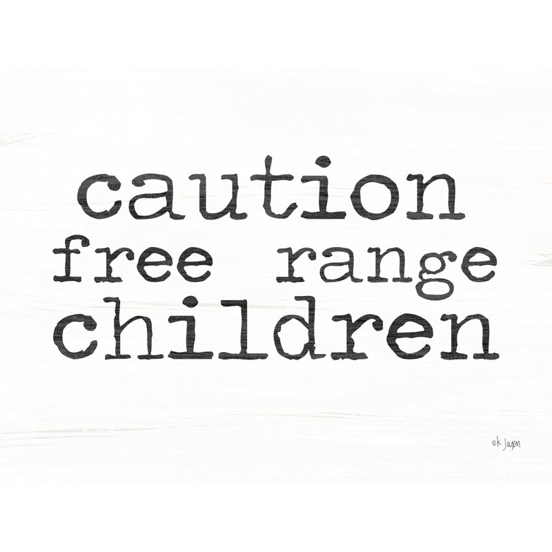 «Free Range Children» sur toile, H 12 po x l 18 po
