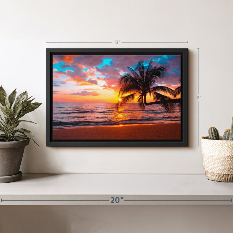 «Sunset Island», reproduction sur toile, H 9 po x l 13 po