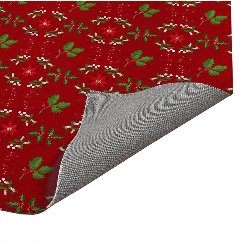 Paillasson Botanical Poinsettia, Rouge, L 18 po x L 30 po