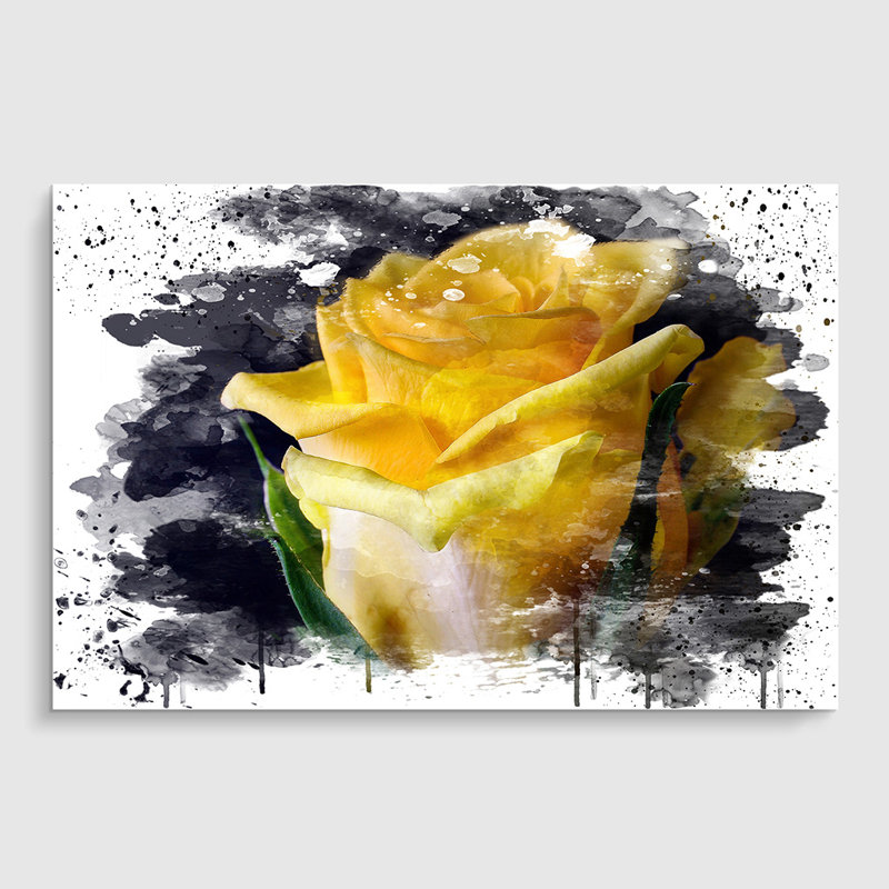 Flower Yellow Rose - Frameless Print, 33.1cm H x 84.1cm W
