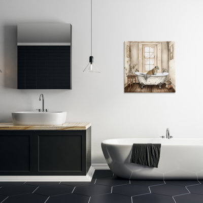 Toile neutre Leopard Bathtime, design par Sasha