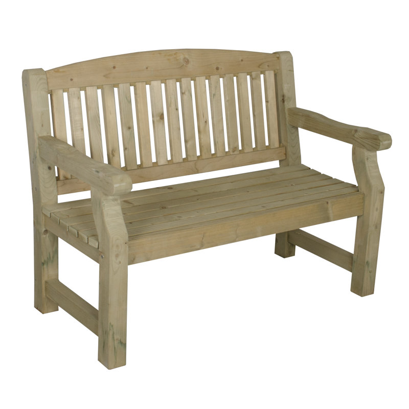 Solid Wood Pine Outdoor Bench, 96cm H x 123cm W x 68cm D