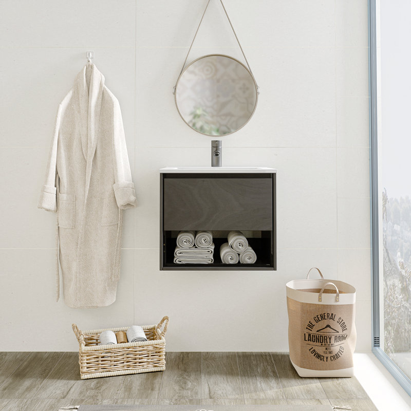 Ensemble de meuble-lavabo simple 24 po, Gris