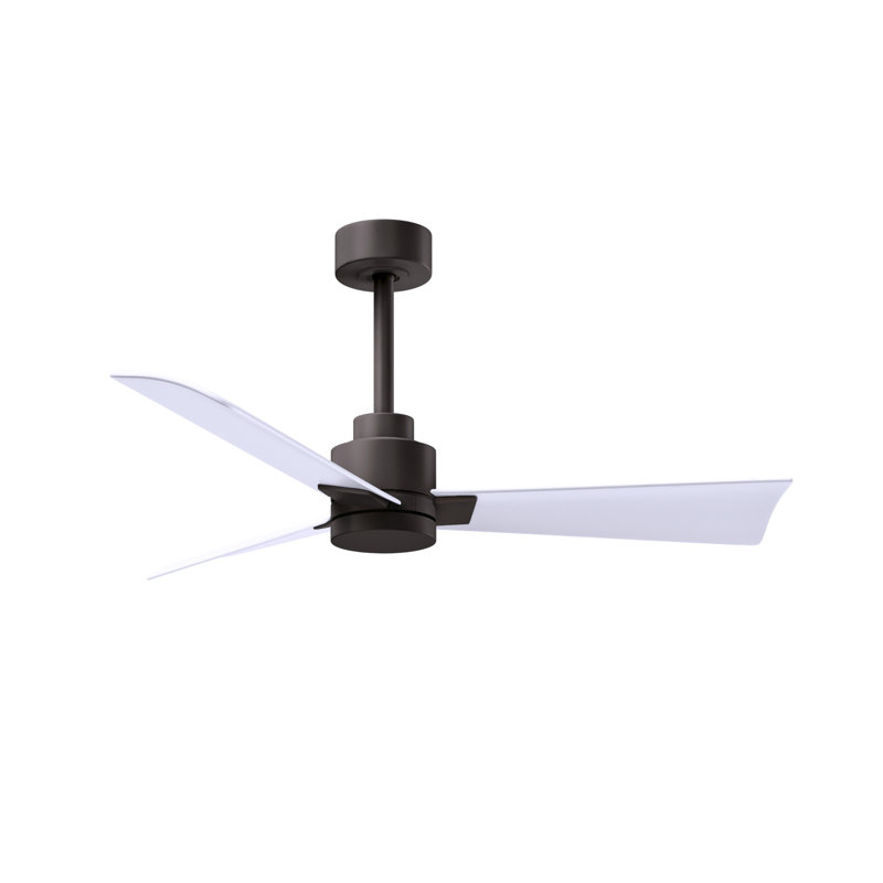 Alessandra 42'' Ceiling Fan, Matte White, Textured Bronze