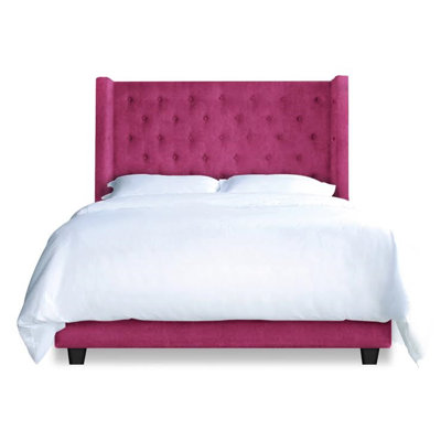 Bren Velvet Wingback Bed
