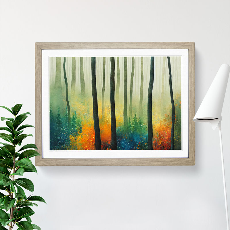 Vibrant Forest Vol.2 - Framed Print, 25cm H x 34cm W x 2cm D, Oak