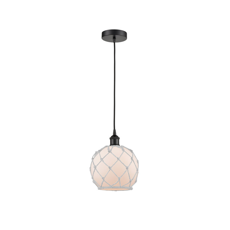 Haytham 1 - Light Single Pendant, White/White, Matte Black