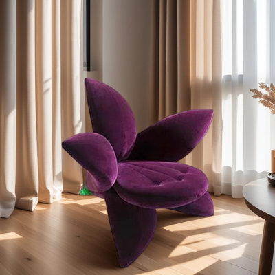 Chaise de luxe luxueuse en forme de fleur.