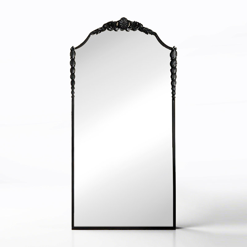 High-Definition Full-Body Mirror With American-Style Vintage Floral Border, 62.99” x 23.62”