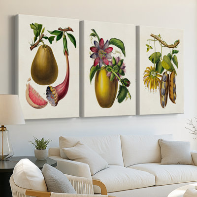 Fruit of the Tropics I  -Custom Wrapped Gallery Canvas - 3 Pieces