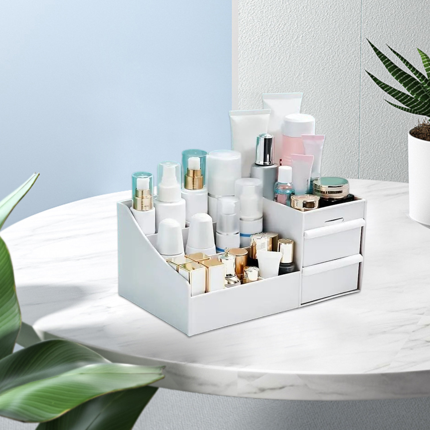 Wooden Makeup Organizer Latitude Run Finish: White