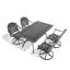 Cet ensemble de salle à manger en fonte d'aluminium toutes saisons comprend des chaises pivotantes et une table ronde avec cadre noir-1554947024