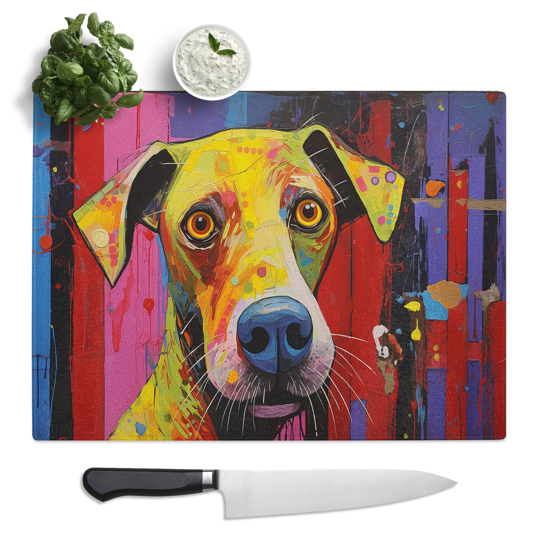 Dog Contemporary  Glass Chopping Board