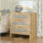 Rattan Nightstand 3 Drawers, 22.8" Wide Curved Wooden Bedside Table-1906428720
