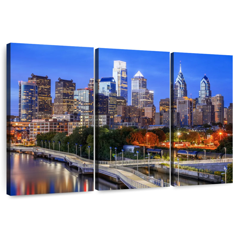 Sebbie Philadelphia Blue Hour, 48" H x 74" W