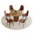 42"L Round Mordern Pedestal Fluted Dining Table Set For 4-6 With 34.5" Dining Chair-1923873669-1923873668