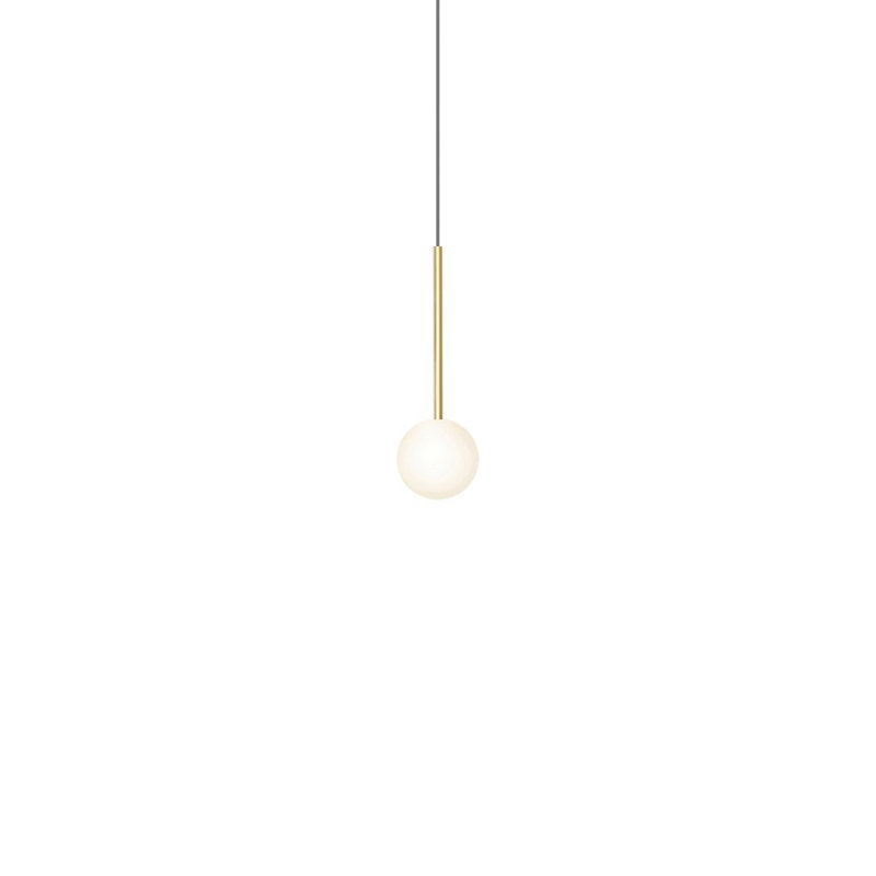 Bola Sphere Pendant, Brass, 13.1" H x 4.1" W x 4.1" D
