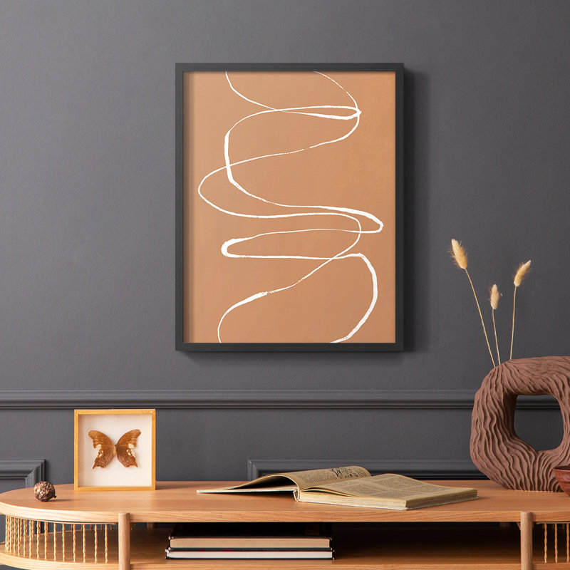 «Terracotta Drift I», reproduction encadrée - bois massif, Noir, H 20 po x l 16 po