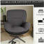 Chaise décorative pivotante à 360 °, fauteuil en velours moderne, base en cuir et métal noir-886249163