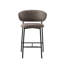 Oleandro Upholstered Stool with Rounded Back and Metal Frame-2061356298-2061356308