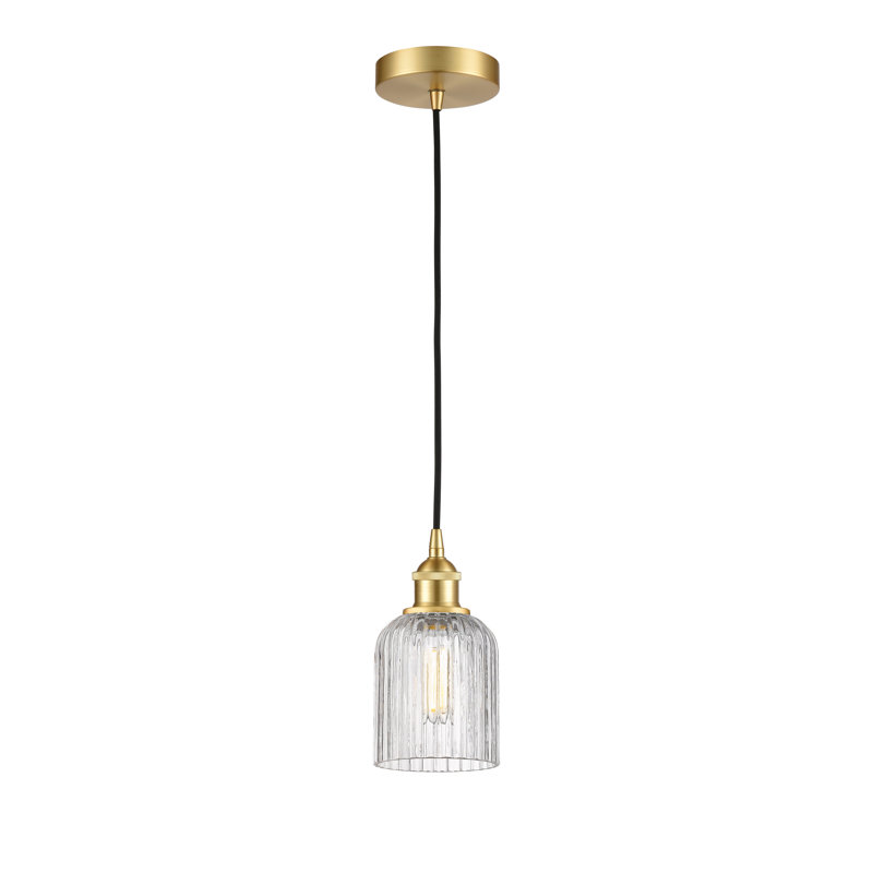 Luminaire suspendu 5 po Edison Addeline, Or satiné, Clair