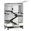 Cage à 4 niveaux avec roulettes, plateau amovible, plateforme et rampe pour lapin Pawhut