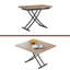 La table de levage moderne et minimaliste moderne, avec un bureau autocollant de grain de bois de 0,8 pouce et des pieds en métal noir, peut être utilisée comme coiffeuse, table basse, table de salle à manger et table de bureau