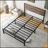 Platform Bed Frame with Rustic Vintage Wood Headboard, No Box Spring Needed-106853764-116545274
