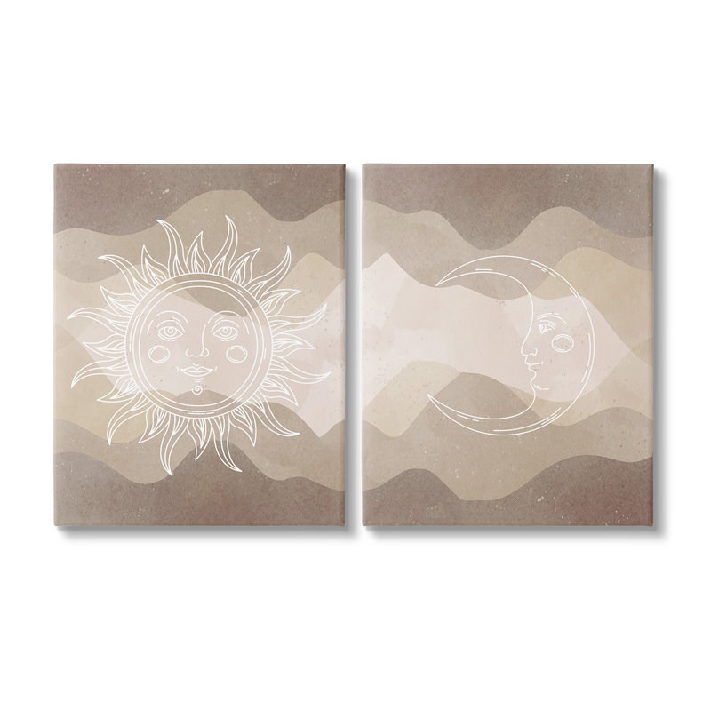 "Cadre photo unique Astral Boho Sun & Moon" par Lil 'Rue 2 - Pièces sur toile, H 20 po x l 16 po
