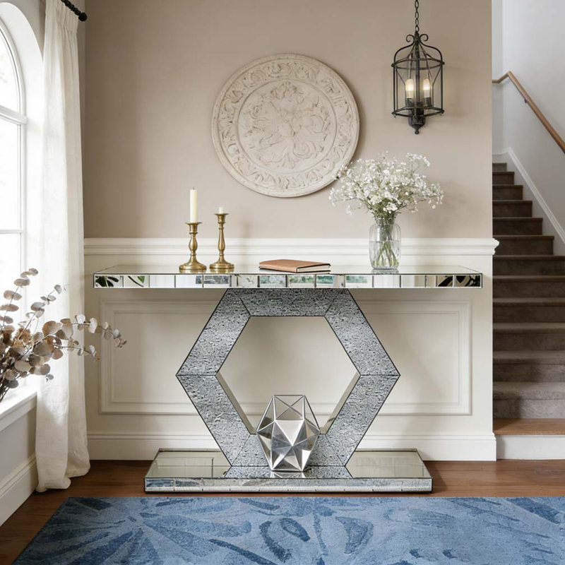 Console de luxe à miroir à deux niveaux Sparkling
