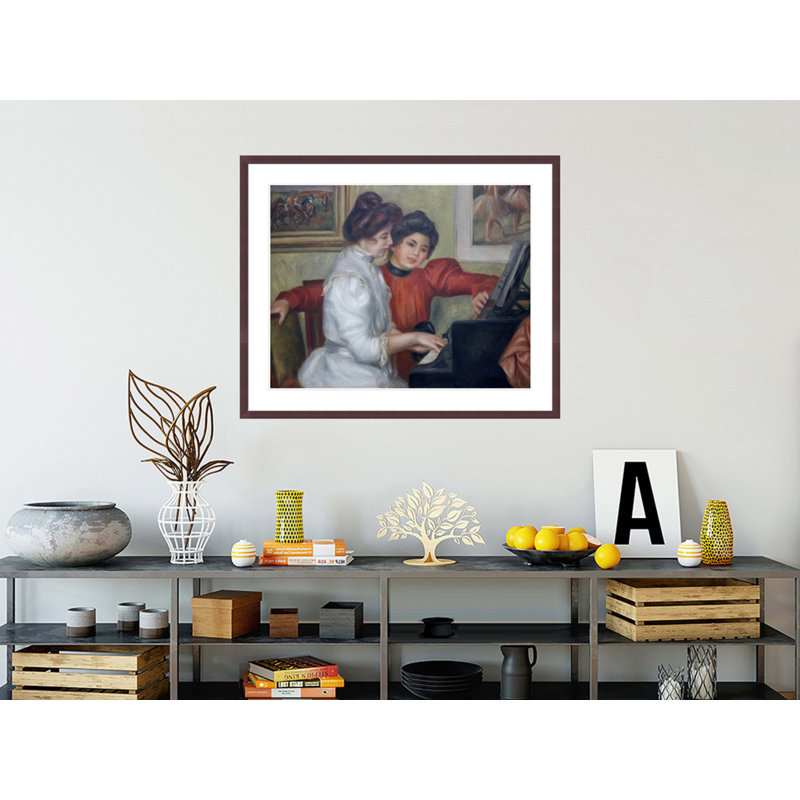 «Yvonne and Christine Lerolle at the piano» par Pierre-Auguste Renoir, impression giclée encadrée, H 33,5 po x l 40,82 po