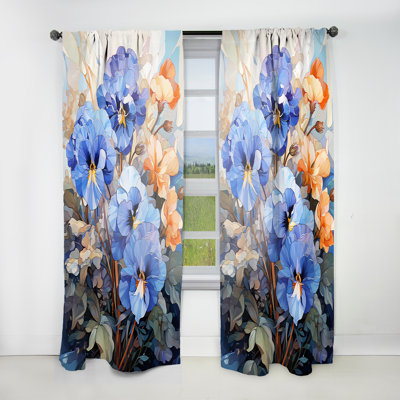 Rideau en velours traditionnel Parkside Pansy Medley III - obscurcissant - 1 panneau