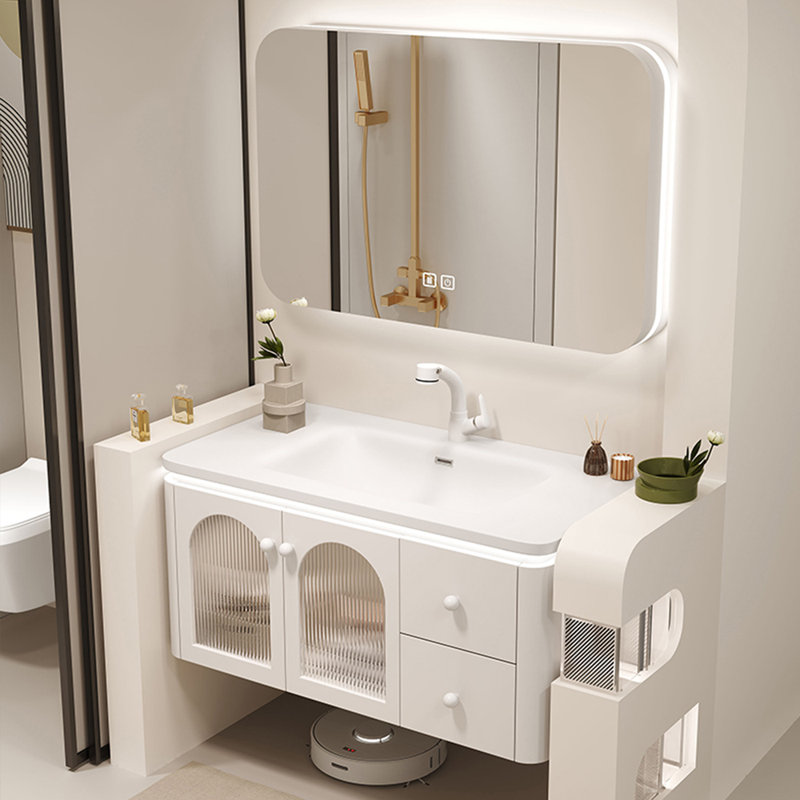 Modern simple white bathroom cabinet