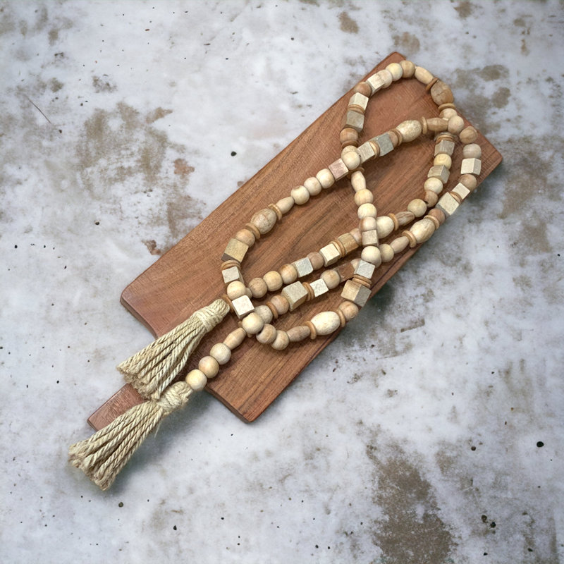 Boho Bead Garland-Natural, Natural