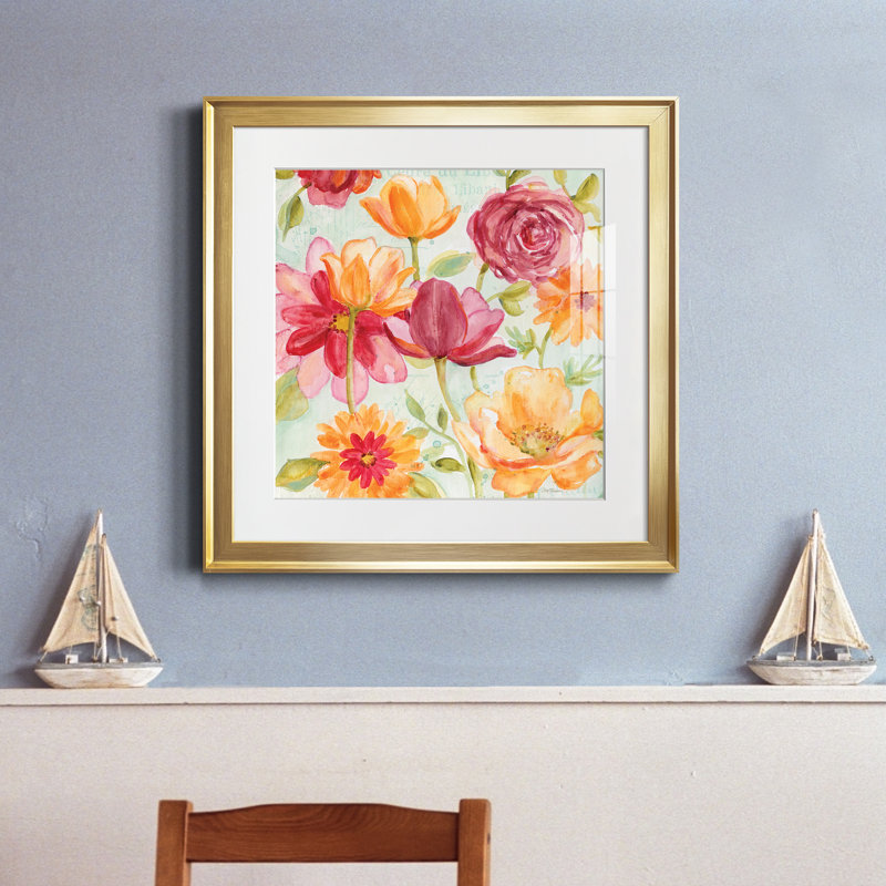 «Warm Af après-midi IV» par J Paul, reproduction d'art sur papier encadrée, Papier encadré doré