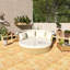 Lit de jour double en rotin d'extérieur avec auvent rétractable en osier, 4 coussins, beige - convient pour la pelouse, le jardin, la cour, le porche et la piscine