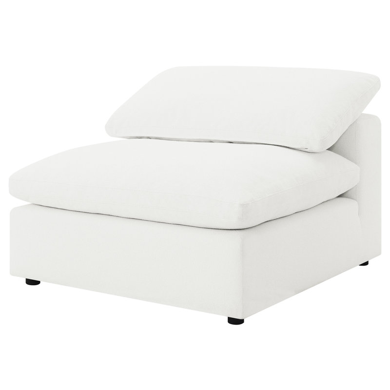 Fauteuil rembourré Marler Boucle ivoire, Polyester ivoire