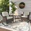 Ensemble de 3 chaises d'extérieur en osier avec table d'appoint-1862849680